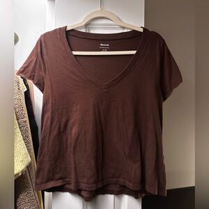 Madewell Women's Chocolate V-Neck Tee
